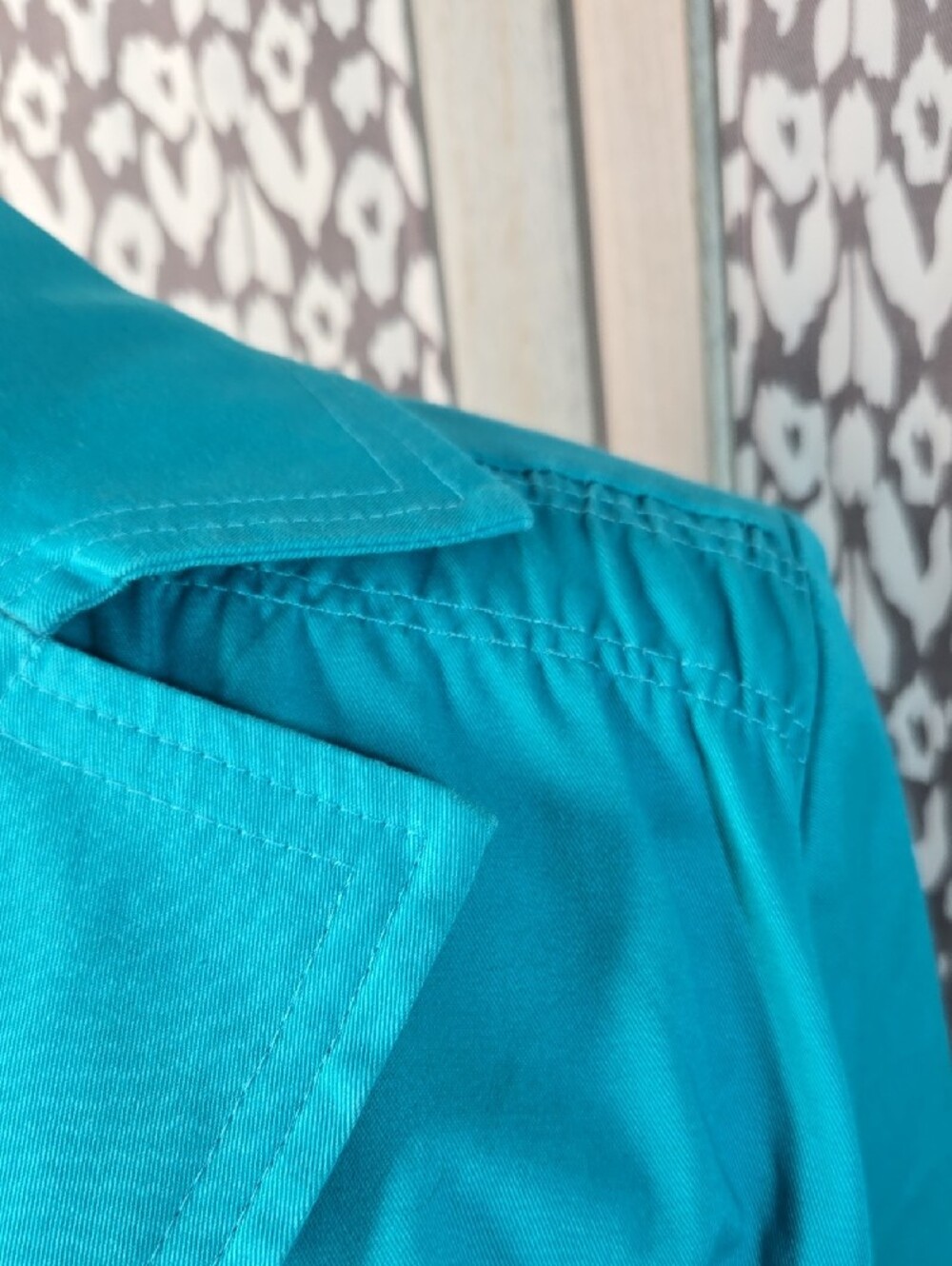 Joan Rivers Jacket Blazer Button-Front Lightweight 3/4 Sleeve Unlined Teal - Picture 4 of 11